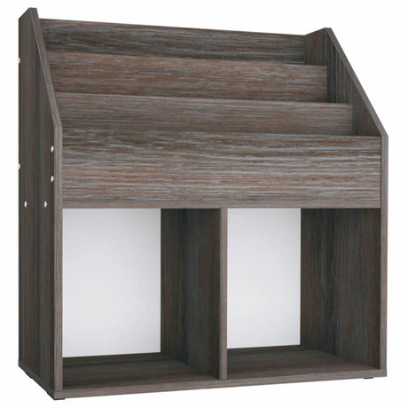 Vidaxl kindertijdschriftenrek 71x30x78,5 cm hout grijs en eikenkleur