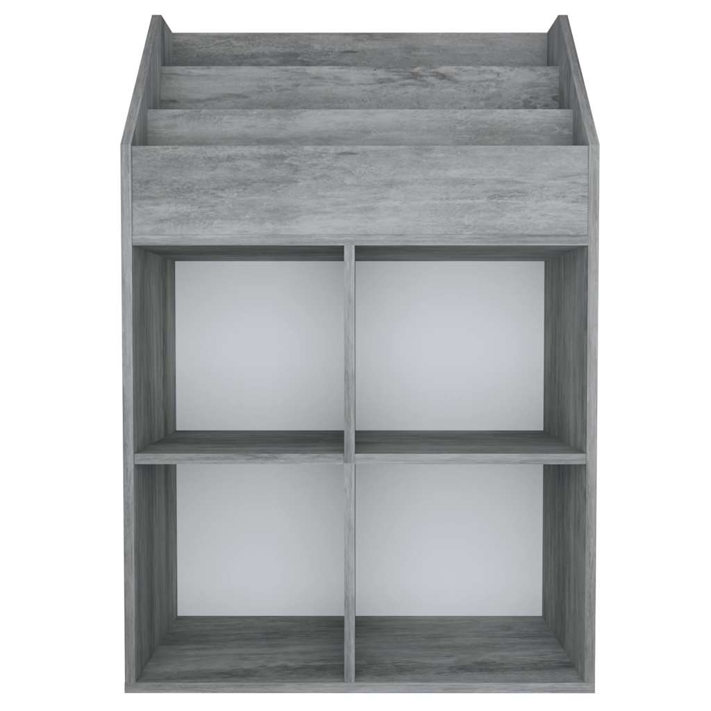 Vidaxl kindertijdschriftenrek 71x30x114 cm bewerkt hout betongrijs