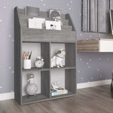 Vidaxl kindertijdschriftenrek 71x30x114 cm bewerkt hout betongrijs