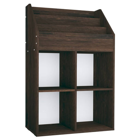 Vidaxl kindertijdschriftenrek 71x30x114 cm bewerkt hout gerookt eiken