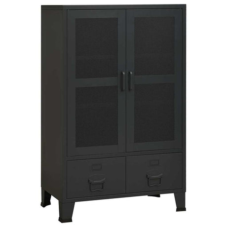 Vidaxl opbergkast industrieel 70x40x115 cm metaal zwart