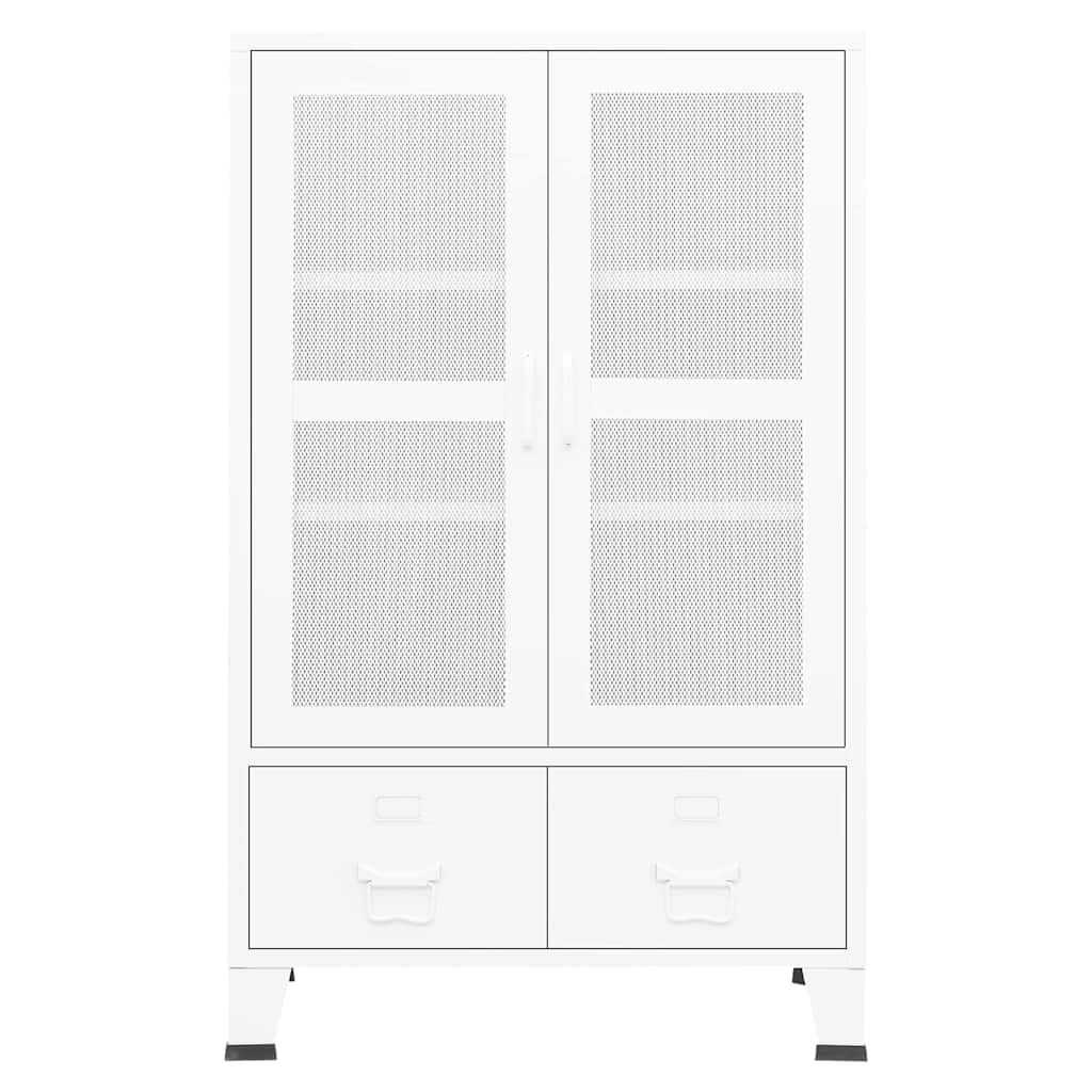 Vidaxl opbergkast industrieel 70x40x115 cm metaal wit