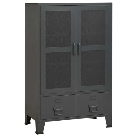 Vidaxl opbergkast industrieel 70x40x115 cm metaal antracietkleurig