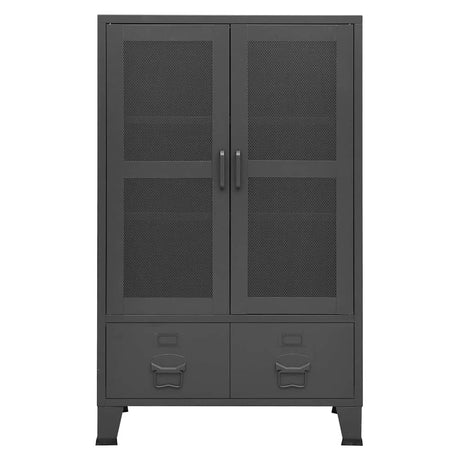 Vidaxl opbergkast industrieel 70x40x115 cm metaal antracietkleurig
