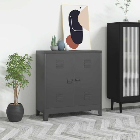 Vidaxl opbergkast industrieel 90x40x100 cm staal antracietkleurig