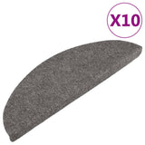 Vidaxl Stair Mats Self Adhesive 15 St 56x17x3 cm siva