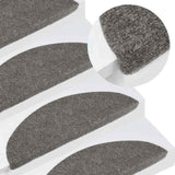 Vidaxl Stair Mats Self Adhesive 15 St 56x17x3 cm siva