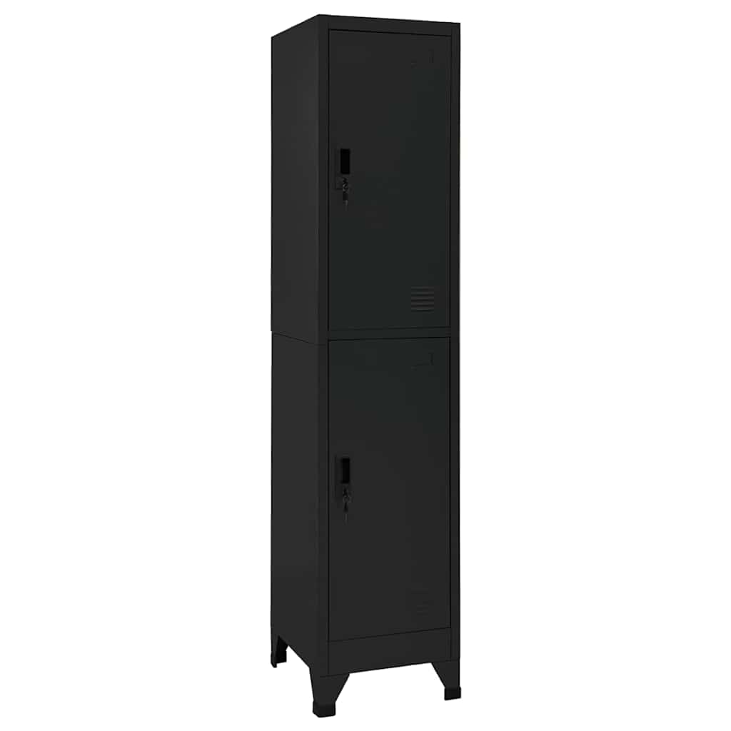 Vidaxl lockerkast 38x45x180 cm staal zwart