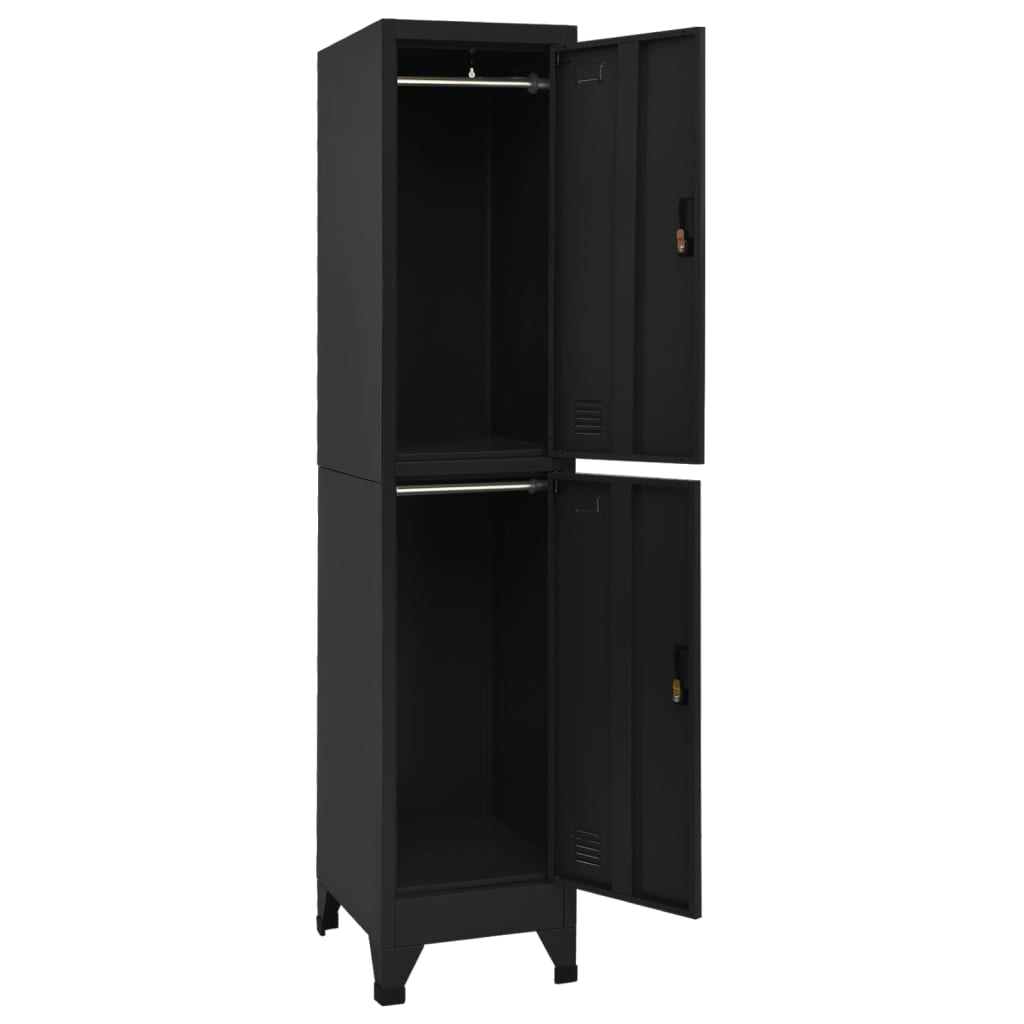 Vidaxl lockerkast 38x45x180 cm staal zwart