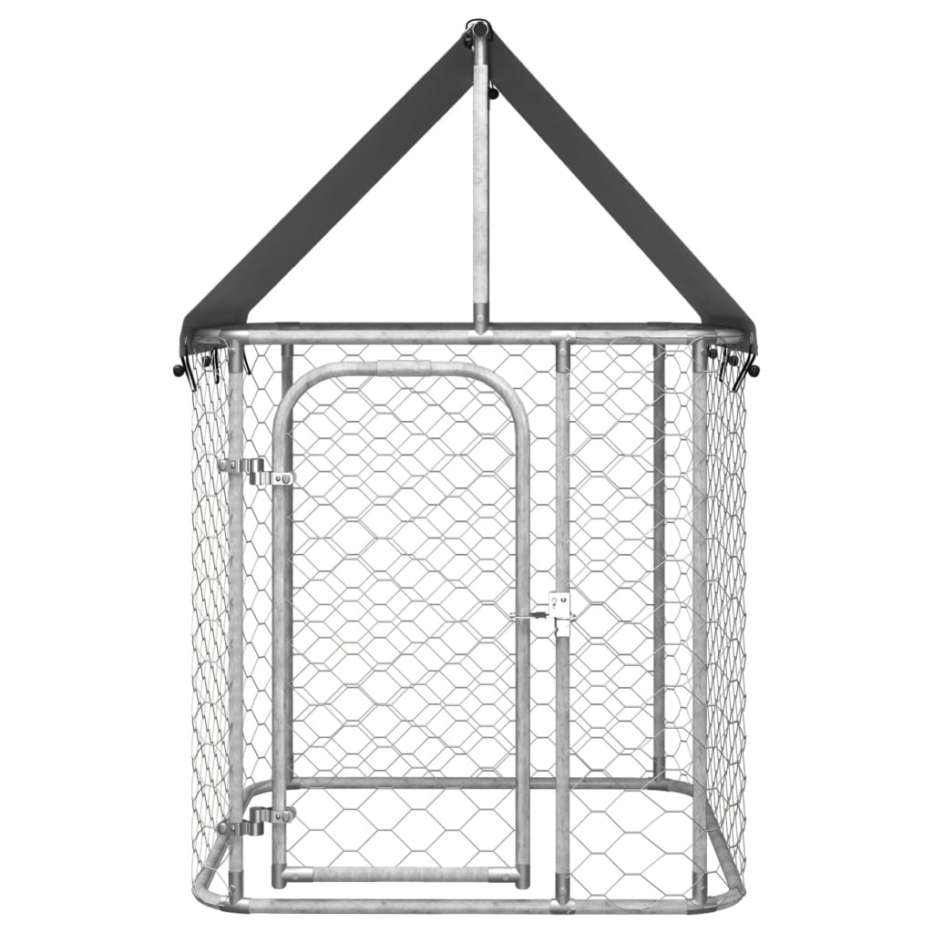 Vidaxl hundkennel för utanför med tak 100x100x150 cm