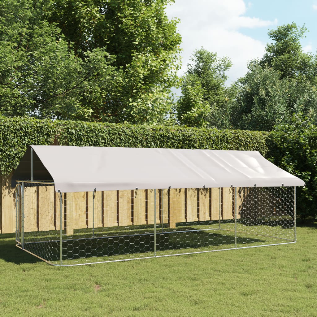 Vidaxl hundkennel för utanför med tak 400x200x150 cm