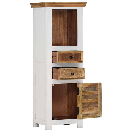 Vidaxl hoge kast 40x30x110 cm massief mango- en acaciahout bruin wit