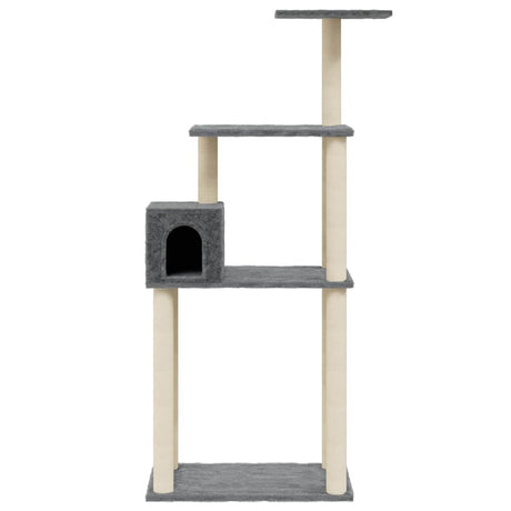 Vidaxl kattenkrabpaal met sisal krabpalen 147 cm donkergrijs