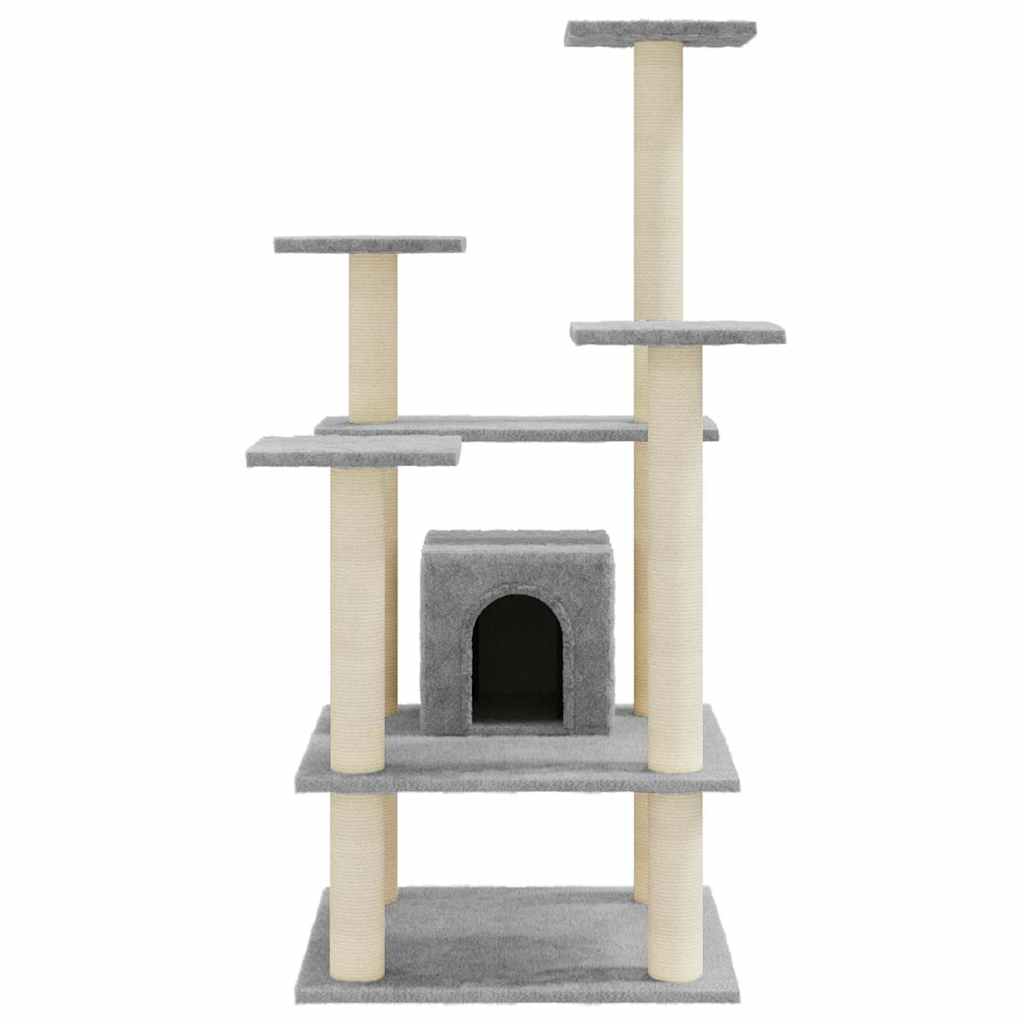 Vidaxl kattenkrabpaal met sisal krabpalen 110 cm lichtgrijs