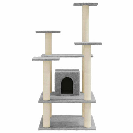 Vidaxl kattenkrabpaal met sisal krabpalen 110 cm lichtgrijs