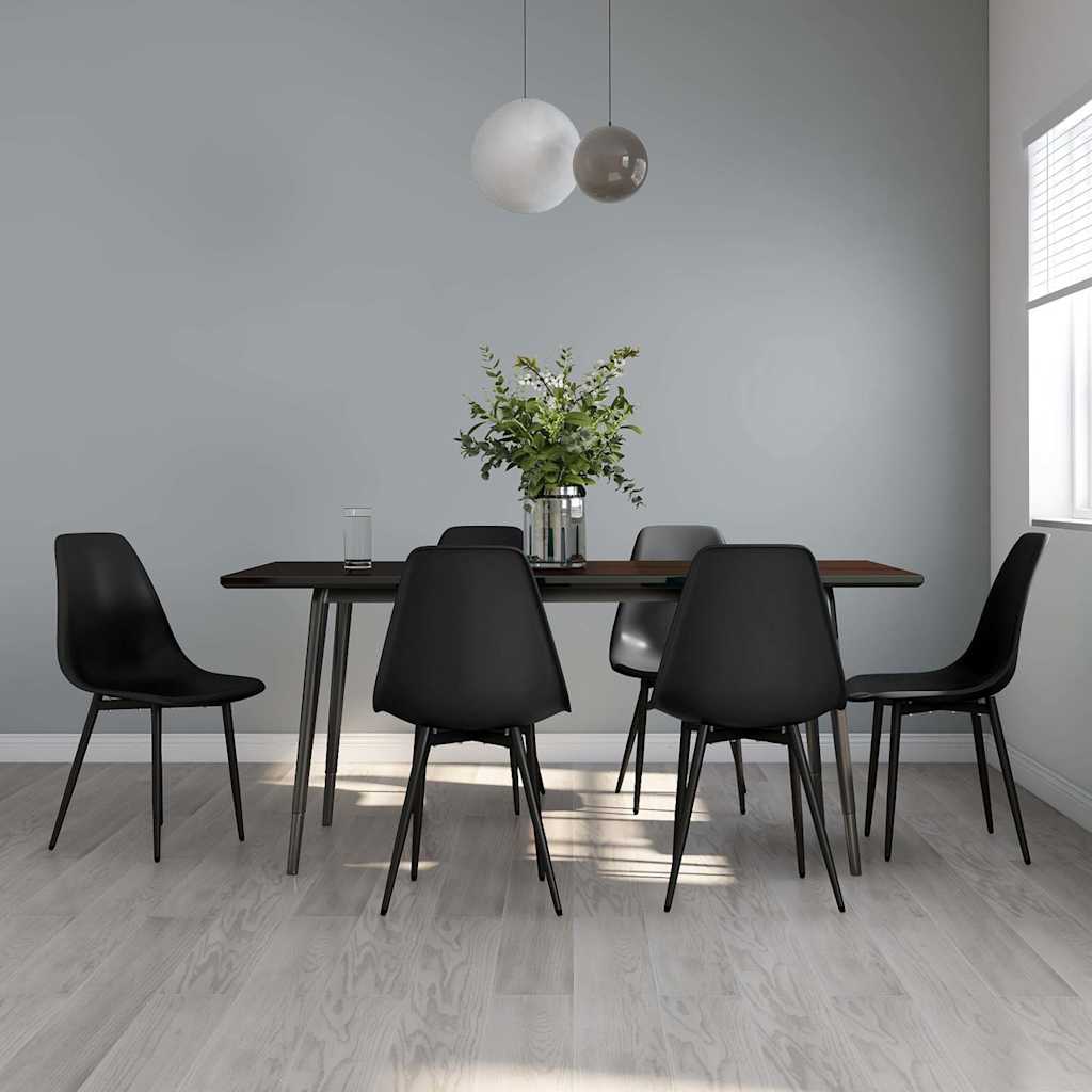 Vidaxl eetkamerstoelen 6 st pp zwart