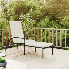 Vidaxl ligbed met voetensteun polyetheen rattan bruin