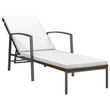 Vidaxl ligbed met kussen poly rattan bruin