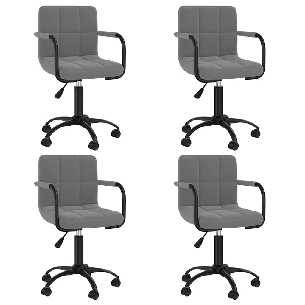 Vidaxl eetkamerstoelen draaibaar 4 st fluweel donkergrijs