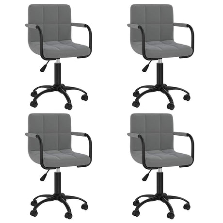 Vidaxl eetkamerstoelen draaibaar 4 st fluweel donkergrijs
