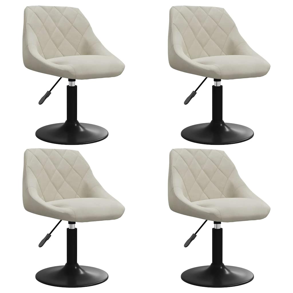 Vidaxl eetkamerstoelen draaibaar 4 st fluweel crèmekleurig
