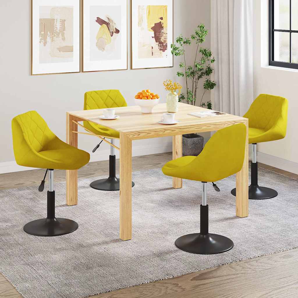 Vidaxl eetkamerstoelen draaibaar 4 st fluweel mosterdgeel