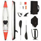 Vidaxl Kayak oppblåsbar 375x72x31 cm polyester rød