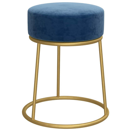 Vidaxl hocker rond fluweel blauw