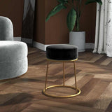 Vidaxl hocker rond fluweel zwart