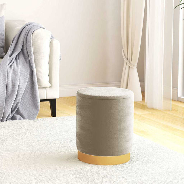 Vidaxl hocker met opbergruimte rond fluweel 31 x 37 cm donkergrijs