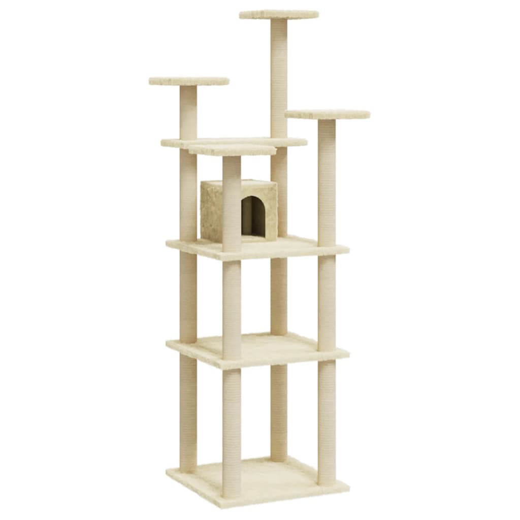 Vidaxl Cat Furniture avec Sisal Scratch Posts 171 cm Crème -Colored