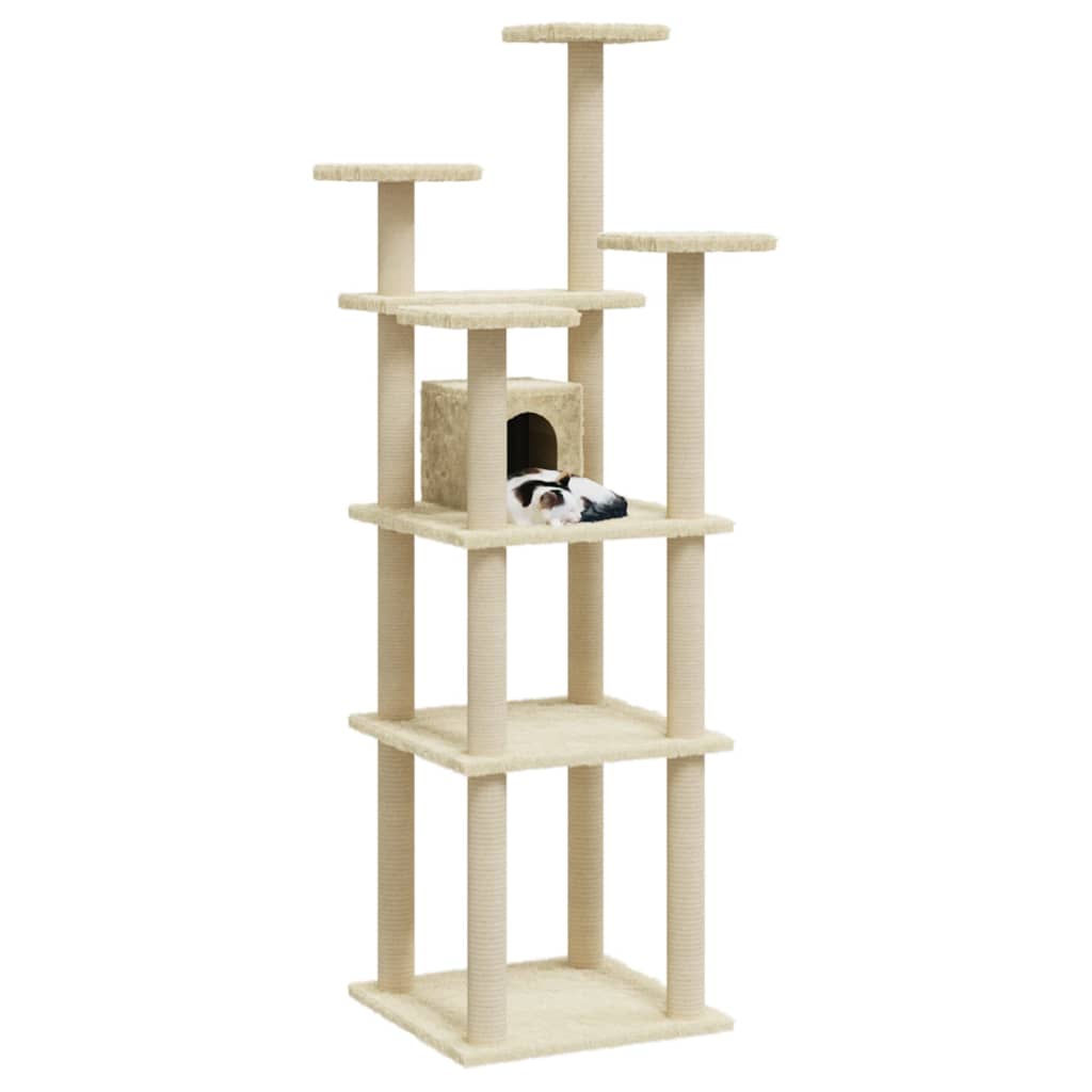 Vidaxl Cat Furniture avec Sisal Scratch Posts 171 cm Crème -Colored