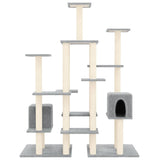 Vidaxl cat furniture with sisal scratching posts 145 cm light gray