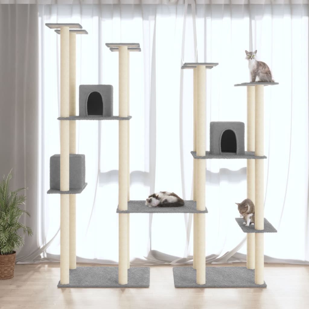 Vidaxl Cat Furniture z Sisal Scrating Posts 174 cm jasnoszary