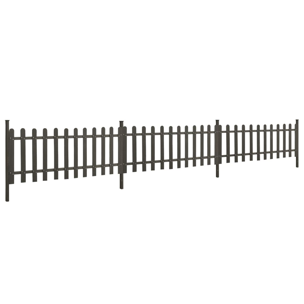 Vidaxl hek met palen 3 st 614x80 cm hkc