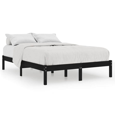 Vidaxl bedframe massief grenenhout zwart 140x190 cm
