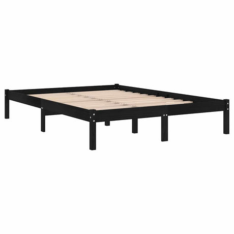 Vidaxl bedframe massief grenenhout zwart 140x190 cm
