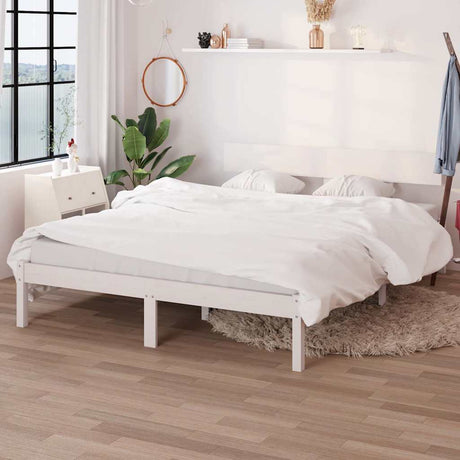 Vidaxl bedframe massief grenenhout wit 140x190 cm