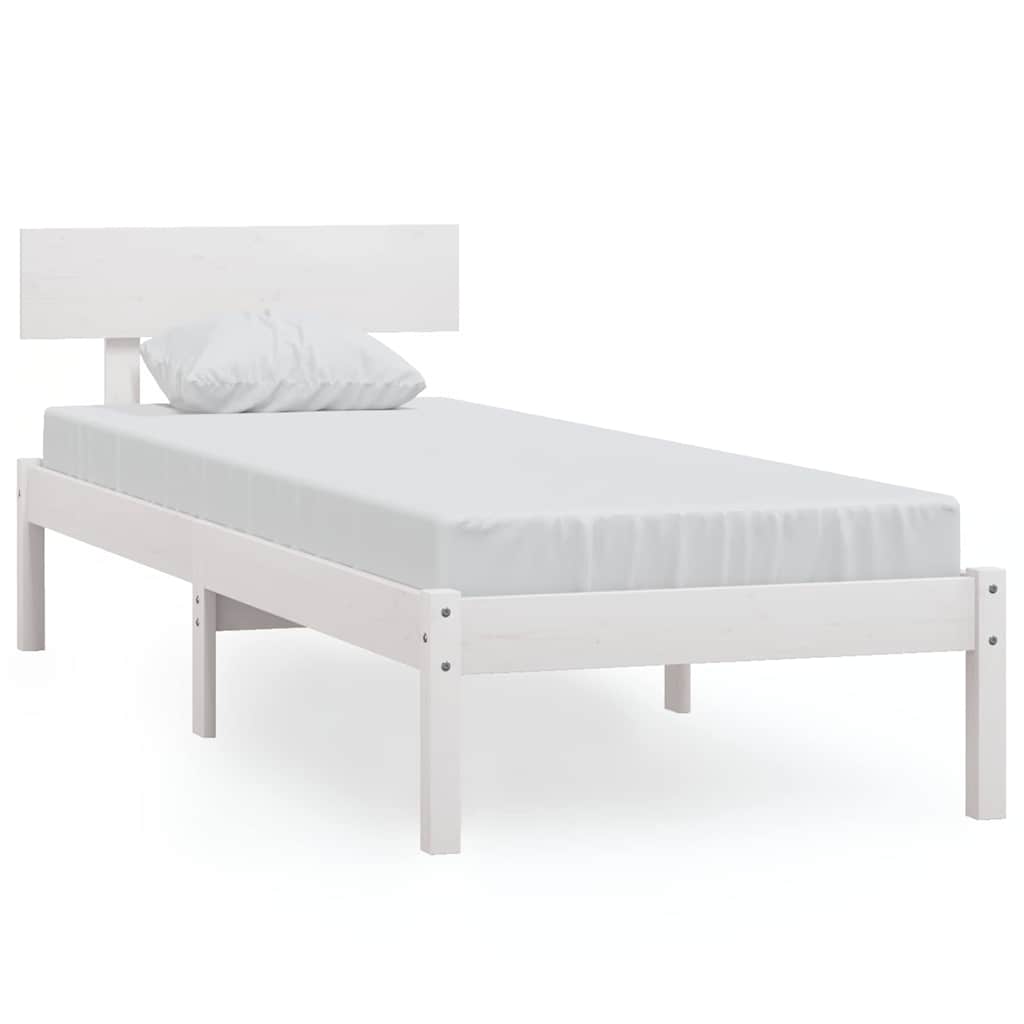 Vidaxl bedframe massief grenenhout wit 90x200 cm