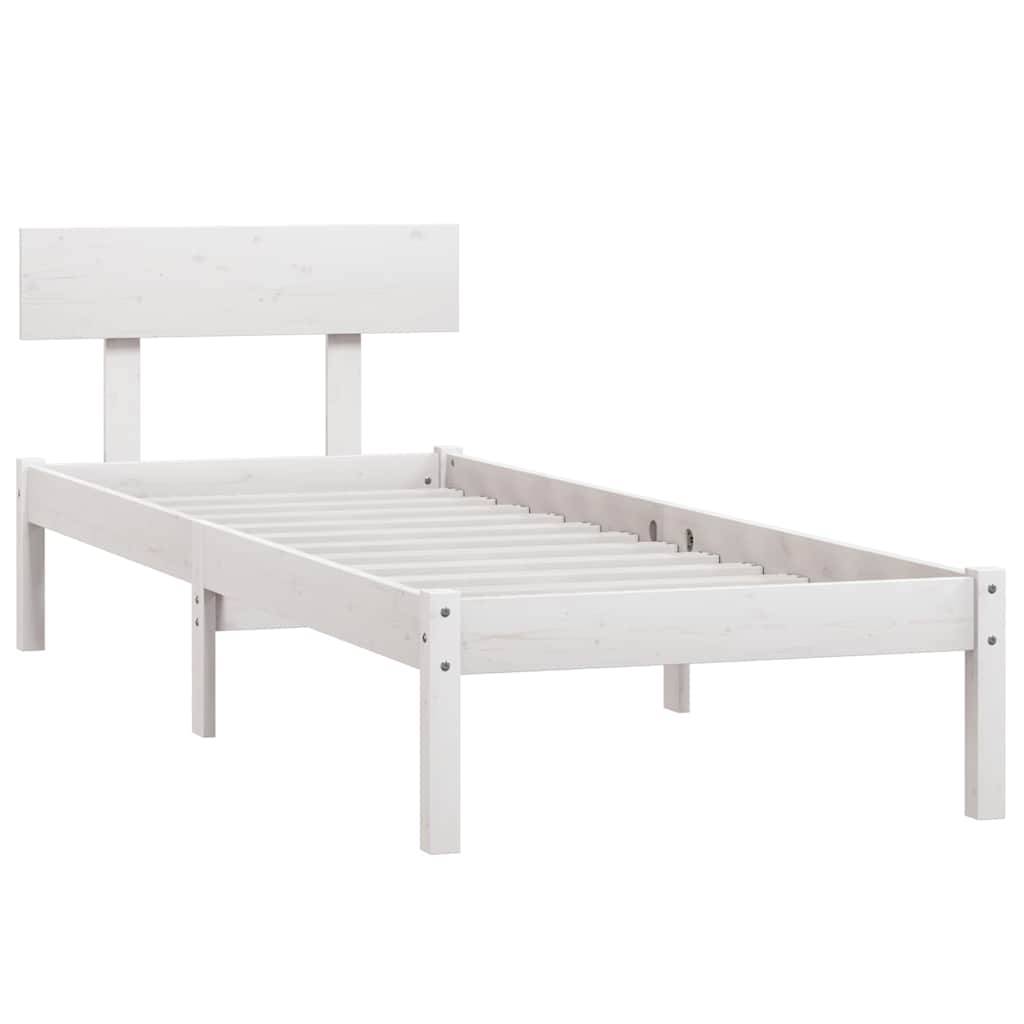 Vidaxl bedframe massief grenenhout wit 100x200 cm