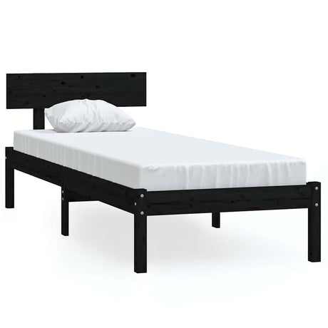 Vidaxl bedframe massief grenenhout zwart 100x200 cm