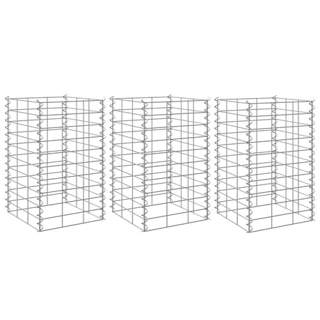 Vidaxl gabion plantenbakken 3 st verhoogd 30x30x50 cm ijzer