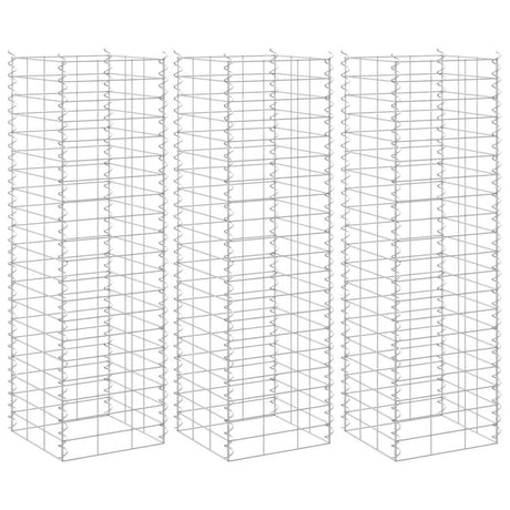 Vidaxl schanskorf plantenbakken 3 st verhoogd 30x30x100 cm ijzer