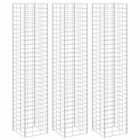 Vidaxl schanskorf plantenbakken 3 st verhoogd 30x30x150 cm ijzer
