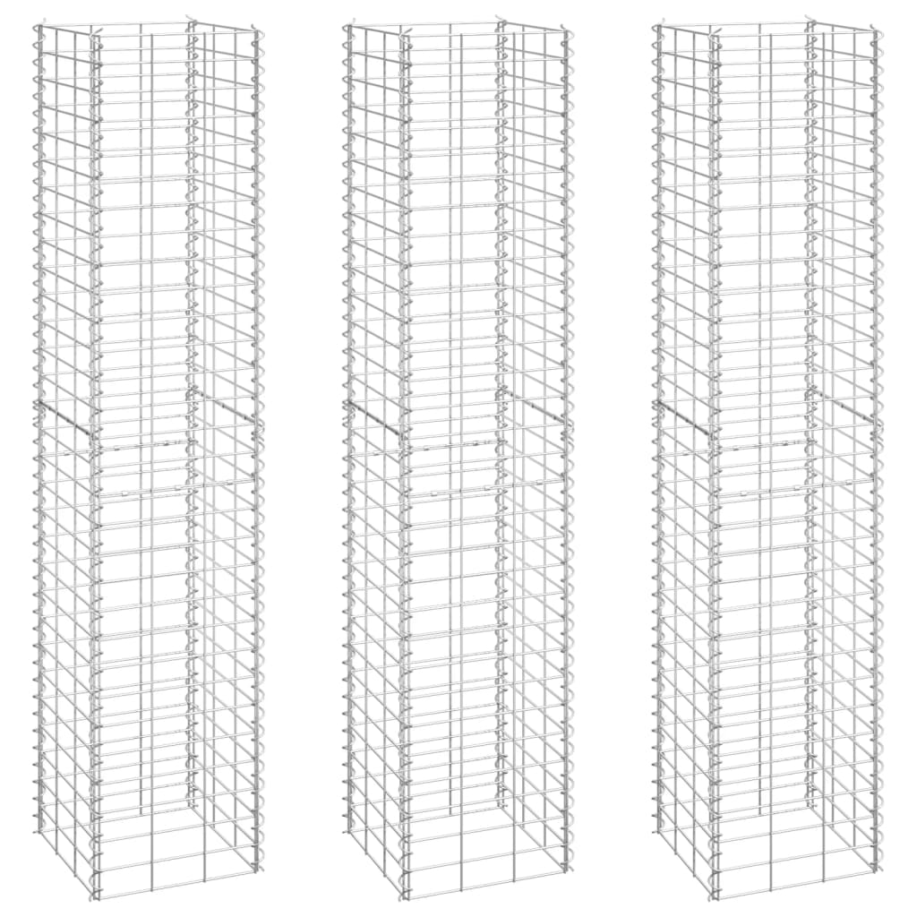 Vidaxl Schanskorf Planters 3 ST raised 30x30x150 cm iron