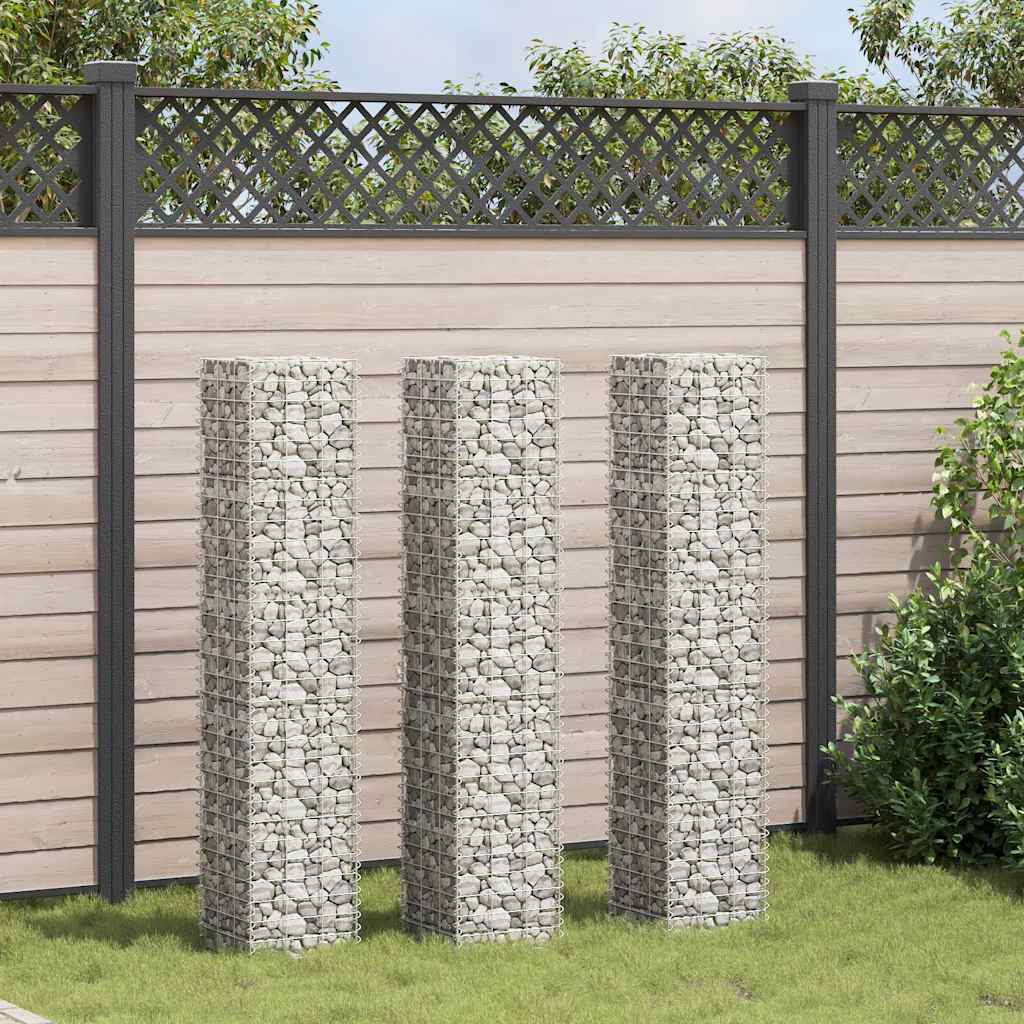 Vidaxl schanskorf plantenbakken 3 st verhoogd 30x30x150 cm ijzer