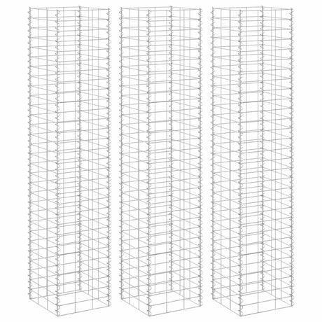 Vidaxl schanskorf plantenbakken 3 st verhoogd 30x30x150 cm ijzer