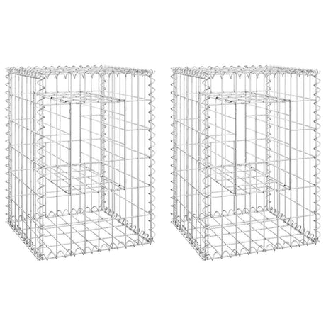 Vidaxl schanskorf palen 2 st 40x40x60 cm ijzer