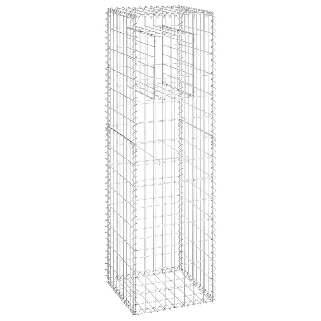 Vidaxl schanskorf palen 2 st 40x40x140 cm ijzer