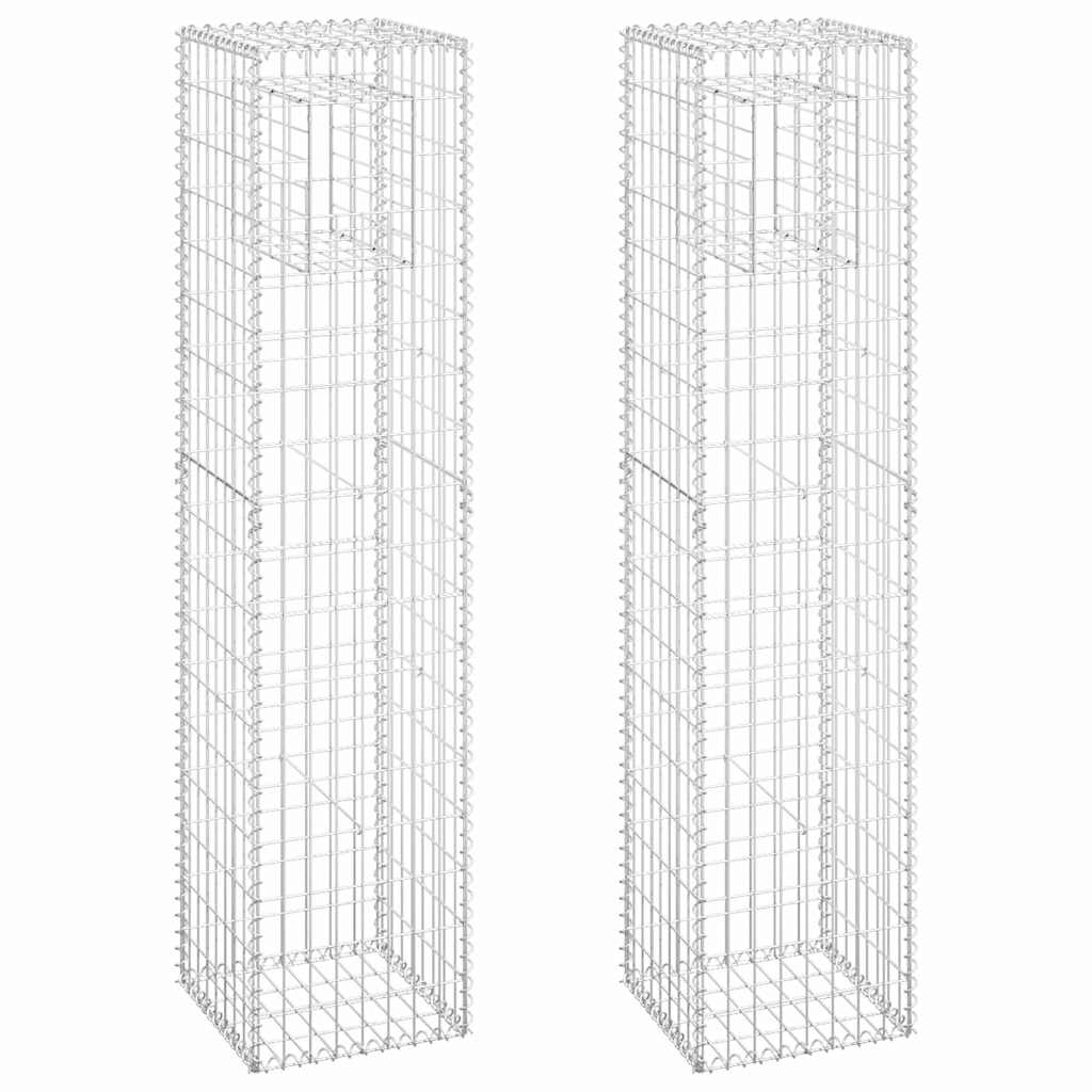 Vidaxl schanskorf palen 2 st 40x40x180 cm ijzer